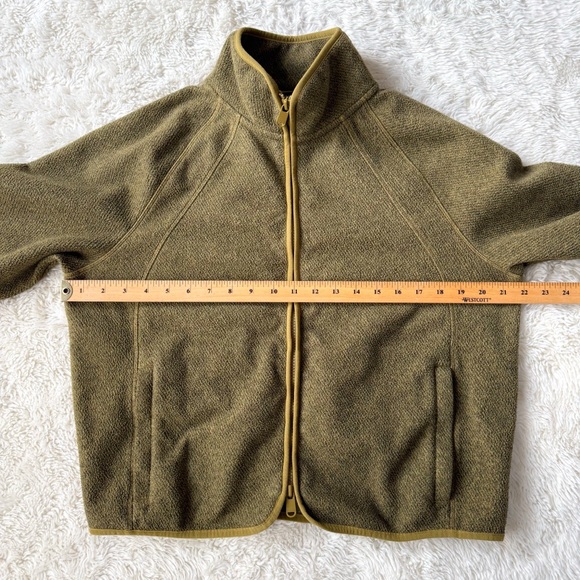 Athleta Woman Green Fleece Zip-Up Sweater Jacket MEDIUM Outdoor Gorpcore Granola - Picture 7 of 8